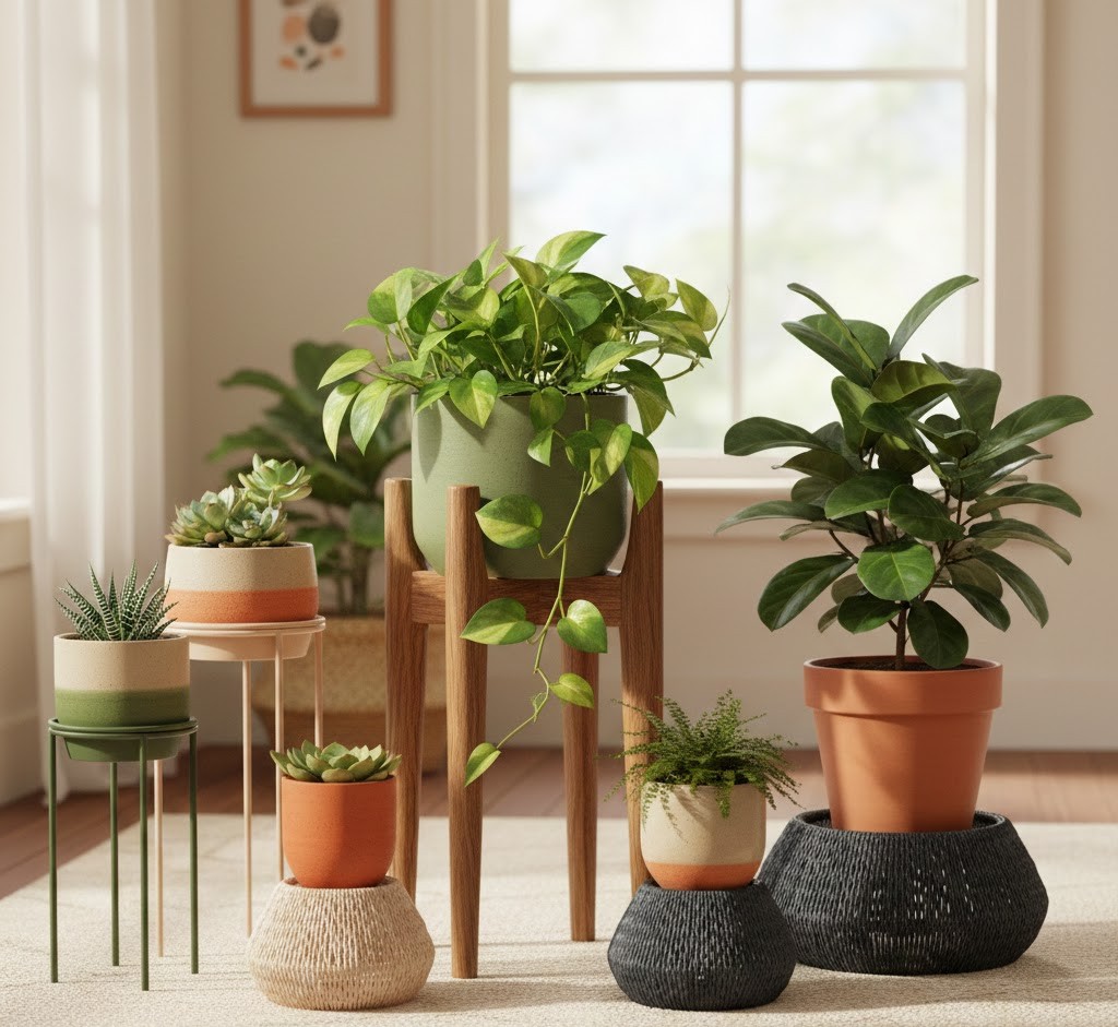 Eiken plantenstandaard