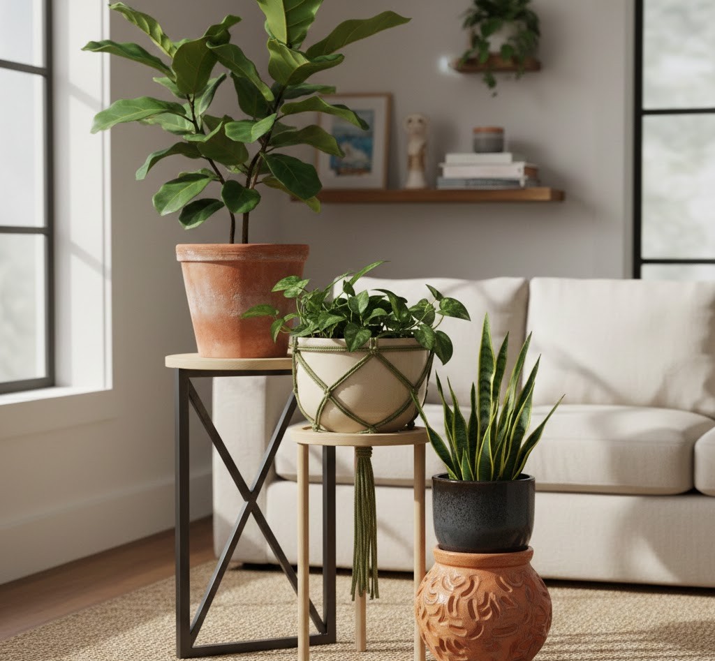 Stalen plantenstandaard