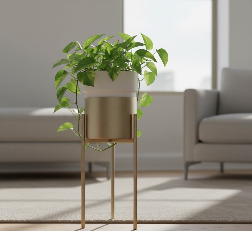 Geborsteld metaal standaard