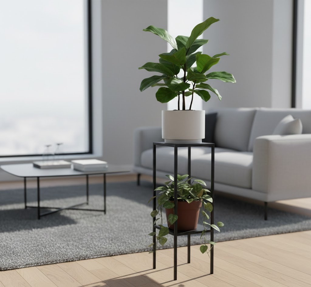 Zwarte metalen standaard